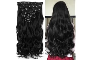 NEVERLAND BEAUTY & HEALTH Neverland 22"Full Clip tete dans les extensions de cheveux boucles Wavy Ombre Dip Dye 7 Pcs Mix Brun Noir