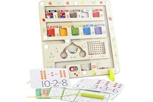 TOWWOO Laberinto Magnético, Juguetes Montessori de Laberinto Magnético, Juego Magnético de Laberinto de Ciudad, Laberinto Magnético de Colores y Números para Niños a Partir de 3 Años