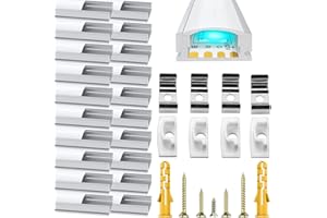 Chesbung Profilé Aluminium LED - 20x1mètre Aluminium Profilé V-forme pour Bandes à LED, Compact Finition Professionnelle avec Blanc Laiteux Couvercle,Embouts,Clips de Montage en Métal,Embouts Jaunes