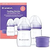 Lansinoh Anti-Colic Baby Bottle - 2 Pack 160ml - NaturalWave&reg; Teats Reduce Nipple Confusion - BPA &amp; BPS Free Nursing Bottle,