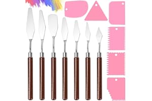 ‎CONJURAIDE CONJURAIDE 13 Stück Spachtel Acrylmalerei, 7 Palette Messer und 6 AbstreifermesserAcryl Palettenmesser Acryl Strukturpaste Spachtel Set Acrylmalerei Zubehör Künstlerbedarf für Acrylmalerei Ölgemälde