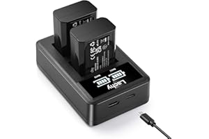 Lachy 2-Pack 1200mAh NP-FW50 Battery and Dual Battery Charger for Sony A6000, A6400, A6300, A6500, A7, A7II, A7RII, A7SII, A7S, A7S2, A7R, A7R2, A5000, A5100, A55, RX10, NEX-3, 5, 7 Cameras