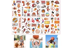 BJPERFMS Basket Tatuaggi Temporanei Bambini, Pallacanestro Temporary Tattoo, Basket Tatuaggi Finti, Tattoo Temporanei, per Ragazze Ragazzi Bambini, 30 Fogli 240PCS