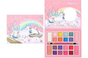 HISUNBEN Set di trucchi per ragazze, giocattoli per il trucco per bambini, atossici, con 3 pennelli lavabili,C'è uno specchio, spettacoli teatrali,Halloween (20 colori)