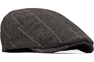 besbomig Hommes Béret Casquette Plate Golf Driving Newsboy Hat Flat Cap - Wool Felt Unisexe Cap Vintage Rétro Automne 56-59CM en Tweed Taille Unique