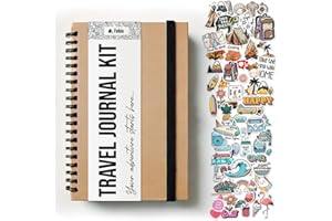 Febio Diario di viaggio personalizzabile, adatto anche per bullet journal o scrapbooking. Diario di viaggio da compilare, immancabile tra i regali per viaggiatori uomo, regali per viaggiatori donna