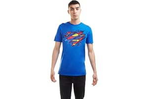DC Comics Men's Superman Torn Logo T-Shirt