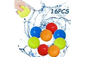 Emafymb Palloncini d'Acqua Riutilizzabili, 16 Pezzi Gavettoni Riutilizzabili, Bombe d'Acqua Riutilizzabili, Gavettoni Acqua Autosigillanti per Spiaggia, Piscina e Giardino per Bambini e Adulti