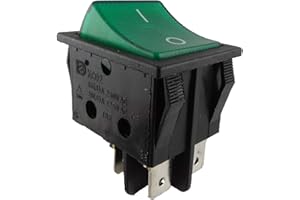 MWMS Einbau Wippschalter, 2 polig (4pin) 16A 250~28.5 * 21.9mm Grün Beleuchtet (1)