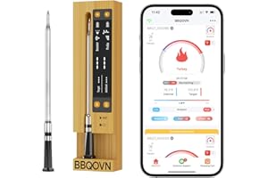 BBQOVN WiFi Wireless Meat Thermometer Unlimited Range (1, Purple, Small)