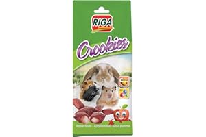 Riga - Crookies A La Pomme - Aliment Complémentaire pour Rongeurs - Biscuit Croquant Au Cœur Crémeux - Riche en Oméga 3 Et Vitamines - Récompense Idéale - 50G
