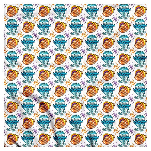 Hshbgiu Aquarium Bandana, Seashell and Crabs Design, Unisex Head and Neck Tie(S)