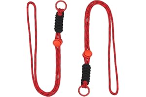 PATIKIL Smycz paracord, 2 szt., smycz Paracord z dzielonym pierścieniem i klipsem, dopasowana kolorystycznie smycz do aktywności na świeżym powietrzu, wisiorek do torby, klucze, czerwony i czarny