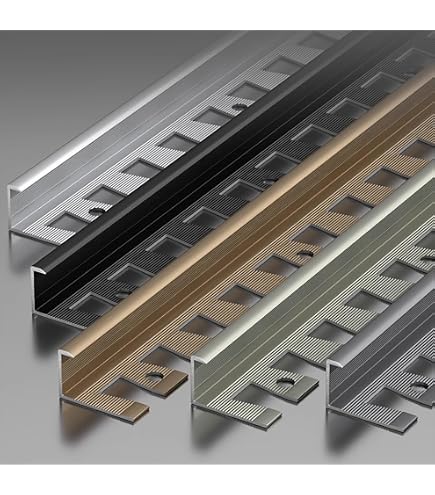 Dalsys Pieza Final Para Carril De Azulejos – Perfil Cuadrado Acero Inoxidable Negro Cepillado 10mm