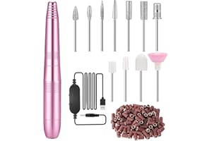 ZEYXINH Fresa per Unghie Professionale Elettrica, 11 in 1 Portatile kit Manicure e Pedicure Elettrico, 20000RPM Velocità Regolabile, per Unghie Acriliche, Lucidare le Unghie, Semipermanente Gel