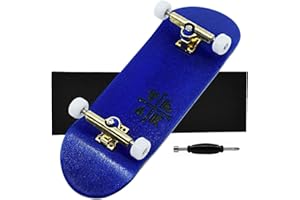 Teak Tuning 32mm PROlific Complete Fingerboard - Hanukah Colorway | 32mm x 97mm Handmade Maple Wood Deck | Pro Board Shape | Polyurethane Bearing Wheels | O-Ring Tuning