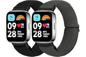 BTTNG Correas Elásticas Compatibles con Xiaomi Redmi Watch 3 Active para Hombres y Mujeres, Pulsera Elástica Ajustable Solo Loop Cómodo Recambio Deportivo para Redmi Watch 3 Active, 2 Paquetes