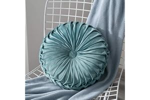 CHYOUNG Velluto Pieghettato Rotondo Zucca Cuscini di Tiro Cuscino Decorativo per la casa Cuscino per la Sedia Cuscino Cuscini per Divano, 13.8 Pollici