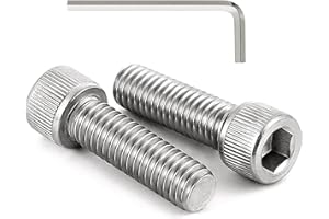 Dayalo 100 sztuk śrub M3 x 25, śruby z łbem cylindrycznym, śruby z łbem sześciokątnym, śruby z łbem płaskim, stal nierdzewna A2 V2A, pełny gwint, śruby imbusowe z kluczem