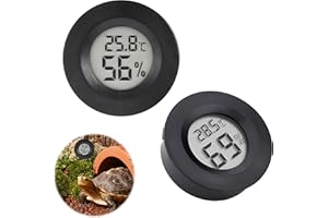 SQUISHYWORLD 2PCS Reptile Thermometer Hygrometer, LCD Digital Humidity Meter Vivarium Hygrometer Sensor, Terrarium Hygrometer for Jumping Spider Lizards Hermit Crab Basement Greenhouse Dehumidifiers Humidifiers