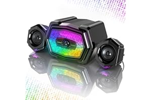 Smalody PC Speakers with Subwoofer, USB-Powered Mini 2.1 PC Stereo Multimedia Speaker System with RGB Gaming LED Light up for Desktop Computer Laptop Monitor, Tablets, Music Player