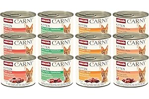 animonda Carny Kitten Variation für Katzenkinder (12 x 200 g), Kitten Nassfutter für wachsende Kätzchen, Katzenfutter ohne Getreide und Zucker, Katzennassfutter mit 100 % frischen Zutaten