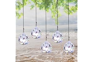 SEASBOES 5 sztuki pryzmatu ze szkła kryształowego, kryształki jako dekoracja, łapacz słońca Feng Shui, kryształ, pryzmat ze szkła kryształowego, solarny dzwonek wietrzny, motyl, dekoracja okna