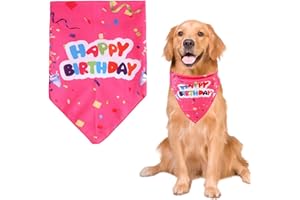 PEJLND Dog Birthday Bandana,1Pcs Happy Birthday Dog Bandana Girl Triangle Scarf Triangle Dog Scarfs Bandanas with Ribbons Confetti Prints for Small Medium Dogs Cats Pets Birthday Party Supplies (Pink)