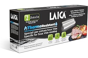 Laica TR2000 Rotoli Sottovuoto per Cottura Sous Vide e Conservazione Alimenti, Plastica