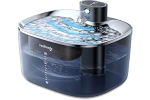 Pumpless Wireless Cat Water Fountain 135oz/4L, FEELNEEDY 4000 mAh Battery Operated Cat Water Fountain with Motion Sensor, Pump-Free Vacuum Tech