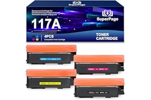 Superpage Ersatz für HP 117A Toner Set Kompatibel für Toner HP Color Laser MFP 179fwg 178nwg 179fnw 178nw 150nw 150a W2070A W2071A W2072A W2073A (4er-Pack, Schwarz Cyan Magenta Gelb )