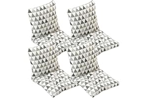 MeRcri Pack 1/2/4 Cojines para Sillas con Respaldo,40x40/45x45/50x50 cm,con Correas de Sujeción,Cojín Acolchado de Respaldo Bajo, Cojín Acolchado para Silla de Jardín (Color : #2, Size : 45x45cm4pcs)