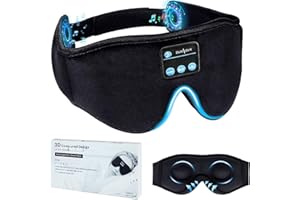 ZUXNZUX Mascherina Dormire Musica Wireless Bluetooth 5.0 Sonno Maschera 3D Cuffie Senza Fili con Altoparlanti Stereo HD per Sonnecchiare Viaggiare Yoga Meditazione Donna Uomo