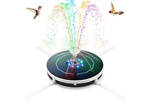 zerotop Solar Springbrunnen, 3.5W Solarbrunnen Solar Springbrunnen für AußEn Solarbrunnen für Draussen Solar Teichpumpe mit 7 Transparente DüSen & 4 Fixierer für Gartenteich Vogelbad Diy Wasserspiel