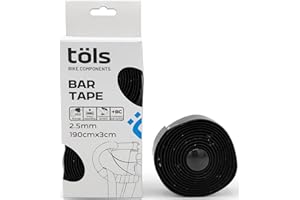TÖLS BIKE COMPONENTS Bar Tape Cinta Manillar Bicicleta Carretera – Cinta de Manillar Ligera y Antivibración 2.5mm – EVA Alta Densidad – Máximo Agarre y Confort – Incluye Tapones