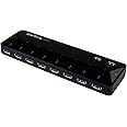 StarTech.com 10 Port USB 3.0 Hub with Charge & Sync Ports - 8 x USB-A, 2 x USB-A Fast Charge Ports - Multi Port Powered USB Hub (ST103008U2C)
