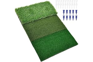3-i-1 golfmatta 60 x 30 cm, golf-övningsmatta med grov och fairway-slagytor, utkast träning tränarrange-matta