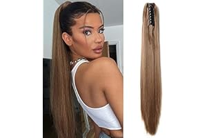 SEGO Postiche Queue de Cheval - Faux Cheveux Pince - Ponytail Extension Ombre - 53 CM Chatain Clair