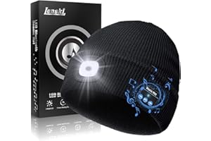 Lenski Geschenke für Männer, Bluetooth Mütze mit LED Licht, Männer Geschenke Weihnachts geschenke für Männer Geschenke für Papa, Geburtstagsgeschenk für Männer Weihnachten, Bluetooth Mütze zum Camping