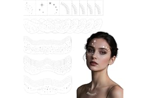 Sularpek 25 Tatouages Éphémères à Paillettes Argentées, Taches de Rousseur Brillantes pour Visage, Autocollants Festifs Résistants à l'Eau pour Fête, Carnaval, Plage