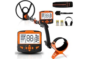 SUNPOW Metal Detector for Adults Professional, New Advanced DSP Chip, 1.5 Times larger Backlit LCD, Quick Assembly, Lightweight, Higher Accuracy 5 Modes, IP68 Waterproof Coil, 11" Detection Depth