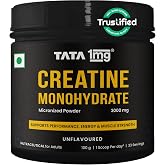 TATA 1MG Creatine Monohydrate | 100% Pure, Micronized | No Additives, No Preservatives | Zero Calories | Boosts Strength, Pow