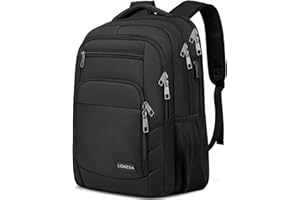 Liokesa Rucksack Herren, 15,6 Zoll Rucksack Herren Laptop, Schulrucksack Jungen Teenager mit USB Ladeanschluss für die Business Arbeit Rucksack, für Uni Reisen, Arbeit, Schule, Schwarz