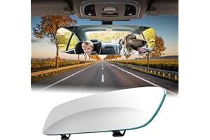 TAWVEML Rear View Mirror, Universal 300mm Frameless Wide Angle Rearview Mirror for Driving Test, Learner Driving Instructor Mirror to Reduce Blind Spot Effectively for Cars SUV Trucks 300x83mm (White Mirror)