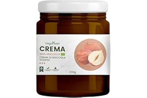 Veganwell - Crema Proteica 100% Vegana - Crema Spalmabile Senza Zucchero - 100% Naturale Senza Additivi e Conservanti - Preparata il giorno prima di essere spedita - Protein Cream 200g (Nocciola)