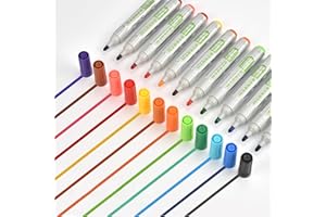 ‎EOOUOOIP EooUooIP Whiteboard Marker, 12Farben Whiteboard Stifte Set,Trocken und Rückstandsfre Abwischbar Stifte für Whiteboard,Mehrfarbig Hohe Qualität Dry Erase Marker Perfekt für Zuhause Schule Büro
