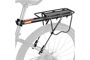 West Biking Rear Bike Rack - Adjustable Pannier Rack, 50 KG Load Capacity, Aluminum Alloy Luggage Carrier With Reflector for Cycling and Commuting