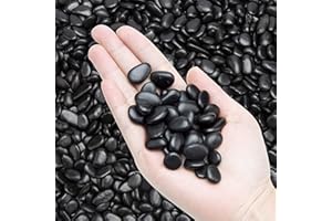 Aleker Sac de 1 kg de petits galets noirs de 2,5 cm pour aquarium, extérieur, rivière, roches de jardin, pavés d'intérieur, gravier décoratif