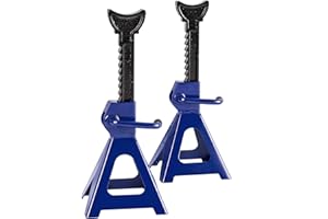 tectake® Gato Coche Hidráulico 3T, Elevador Coche Taller Ajustable 9 Posiciones 285-425 mm, Caballete Coche 3000 kg, Gato Hidráulico, Robusto y Estable - Set de 2 Azul