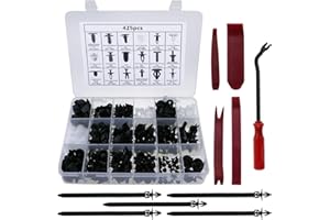 425 Pcs 18 Sizes Car Body Trim Clips with Fastener Remover, Fixget Bumper Screw Snap Rivets Clip Set Push Pin Rivets Set (Car Clips)